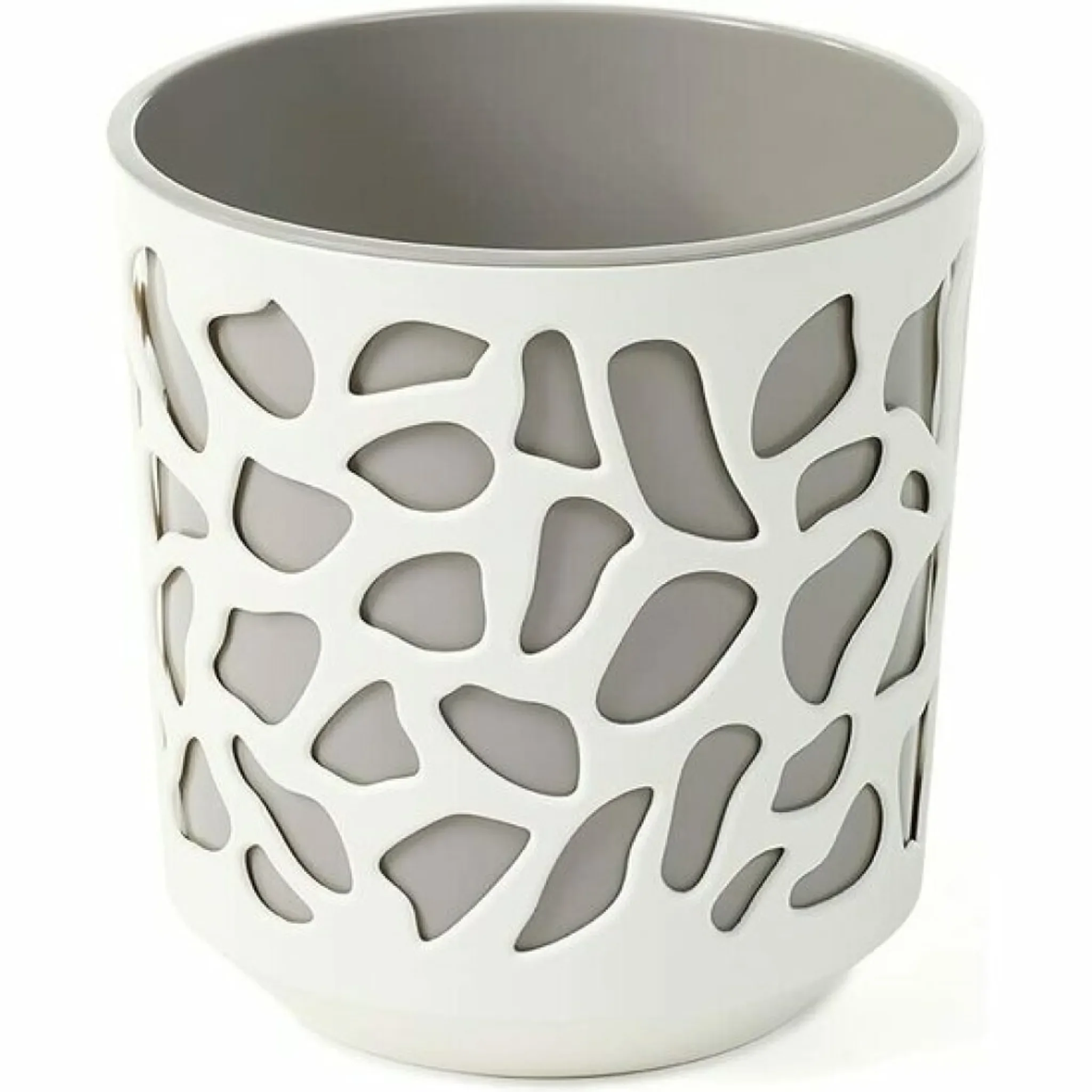Blumentopf „DUET“ – creme, zweifarbiges Design